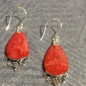 Sponge Coral Earrings in Sterling Silver